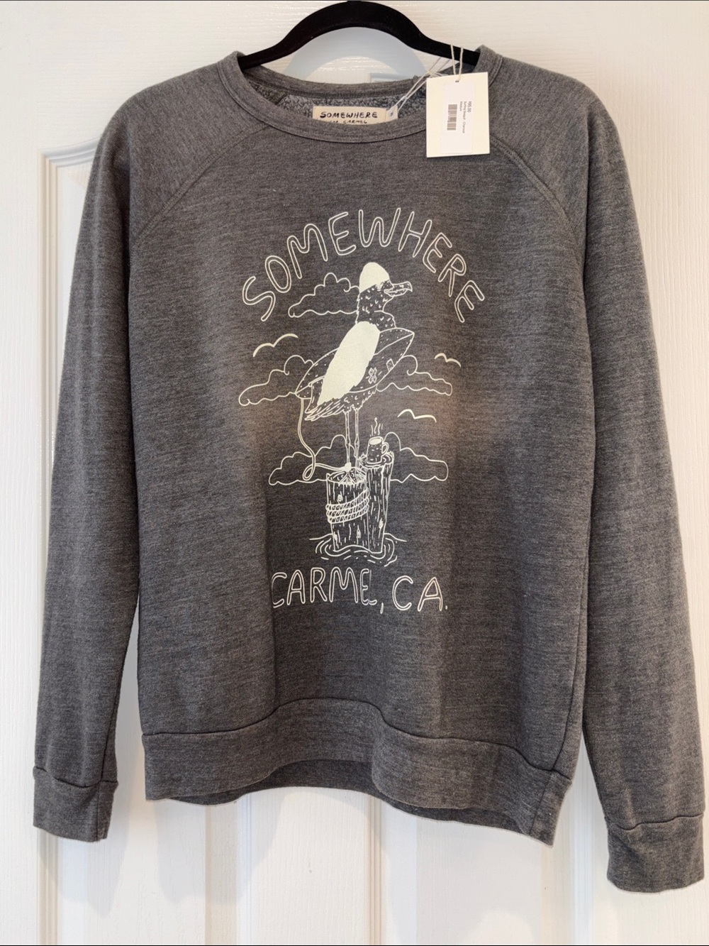 Carmel, CA Gray Graphic Crewneck Sweater